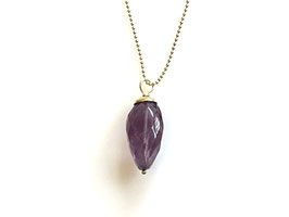 LIGHT OF SOURCE Kette Amethyst Kristall gold