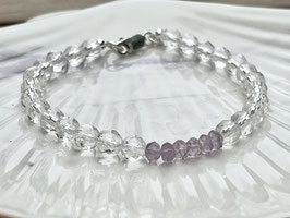 KLARHEIT Armband mit Bergkristall und Amethyst Kristallen