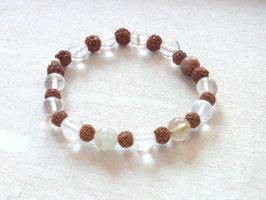KLARHEIT & ENERGIE Armband Bergkristall, Rudraksha & Rutilquarz