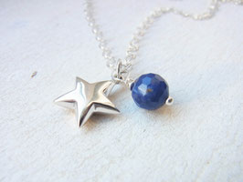 Kette Stern Silber und Sodalith