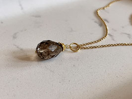 Kette Rutilquarz Tropfen gold