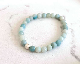 SUMMER TIME Armband Amazonit Muschel Silber