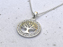 TREE OF LIFE SPARKLES - Kette mit Baum des Lebens und Zirkonia Steinen