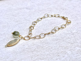 GOLDEN TOUCH - Armband mit grünen Prehnit Stein - vergoldetes Silber