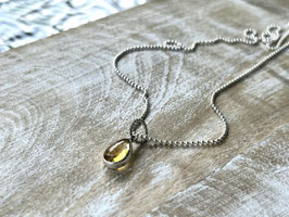 Kette Citrin Tropfen Silber