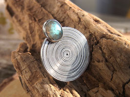 Ring mit Spirale und Labradorit Silber