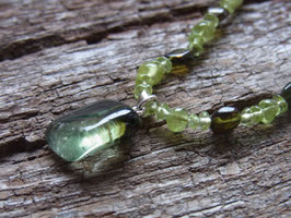 Turmalin und Peridot Edelsteinkette - handgefertigt