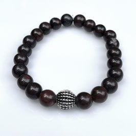 Jaspis Armband mit Silberkugel