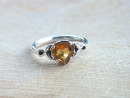 HEART OF THE SUN Ring Citrin Silber