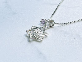 Kette Lotusblume mit Amethyst 925 Silber