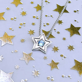 STARSEED Kette Topas Stern Silber