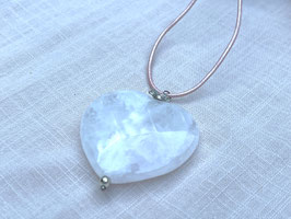 Lederband Rosenquarz Herz