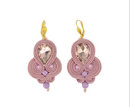 Exquisite, handgemachte Soutache Ohrringe "MARIE GALANTE zartlila"