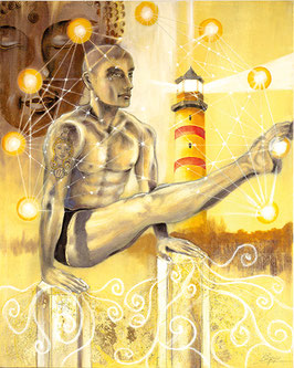 Der Eremit, Einsiedler, Wandbild Original Gemälde, Sakis-Tarot