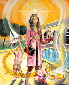 Die Herrscherin, Original Gemälde, Sakis-Tarot