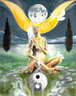 Die Weise Frau, Original Gemälde, Sakis-Tarot