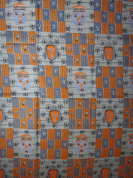 # 6 - Tissu WAX pagne africain 182X118CM -  100% Coton- African Print