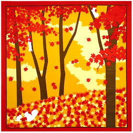 Furoshiki Ecureuils, Momiji et Paysage boisé d'automne