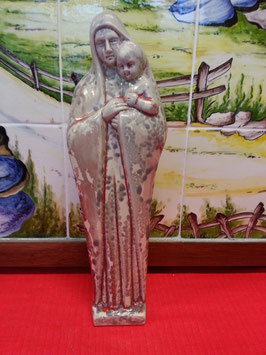 Vierge à L'enfant et la Bilble Faience de Desvres croix religion jesus eglise