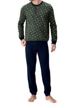 -50% Perofil Pigiama Uomo Serafino Con Polsi Interlock  Stampa Militare Cagnolini