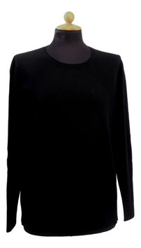 -30% Gran Sasso Donna Girocollo Basic in Cashmere E Lana Nero