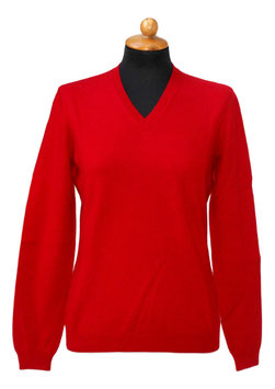 -35% Pullover Donna Cashmere Lana Viscosa Rosso