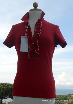 -40% Gran Sasso Polo Donna Piquet c/rousche Rosso