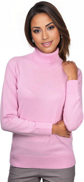 Gran Sasso Donna Dolcevita Misto Cashmere Rosa Ciclamino