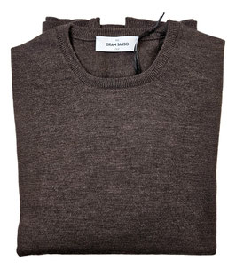 Maglione Gran Sasso Uomo Lana Merinos Extra Fine Marrone Melange