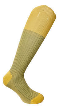 Punto Chiffon Calza Uomo Lunga in Filo di Scozia Doppio Ritorto Lorenz Giallo