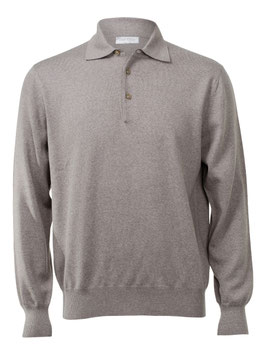 Gran Sasso Taglie Grandi Polo Uomo Lana Merinos Extra FIne  Beige Nocciola