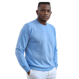 Beach Party Fratelli Bellucci Maglione a Girocollo in 100% Cotone Cielo (Azzurro Polvere)
