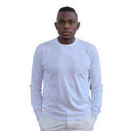 Beach Party Fratelli Bellucci Maglione a Girocollo in 100% Cotone Bianco
