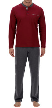 -50% Solo tg.46 Perofil Pigiama Invernale  Uomo In Caldo Cotone Bordeux