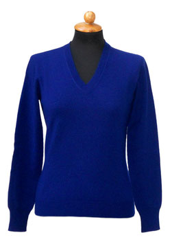 -30% Pullover Donna Cashmere Lana Viscosa Blu