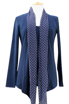 -50% Gran Sasso Donna Tvin Set Blu Cotone Modal e Seta