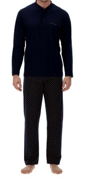 -50% Solo tg.54 Perofil Pigiama Uomo Jersey Stampa Micro Blu