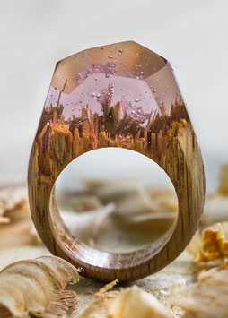 Holzkristall Ring