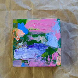 "TAG AM MEER 2", ORIGINAL, ACRYL AUF HOLZ, 10x10x3
