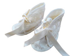 SCARPE BIMBA SHANTUNG AVORIO / IVORY SHANTUNG BABYSHOES