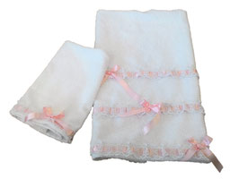 SET ASCIUGAMANI INTRECCIO ROSA / PINK INTRECCIO TOWELS SET