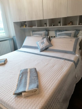 COMPLETO LETTO RASO KINGSIZE CIFRE RICAMAT