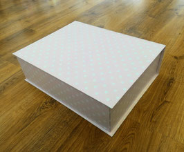 SCATOLA A SPORTELLO POIS BIANCO SU ROSA / WHITE POLKA DOTS ON PINK FLIPBOX