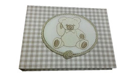 ALBUM FOTOGRAFICO IN COTONE A QUADRETTI BEIGE