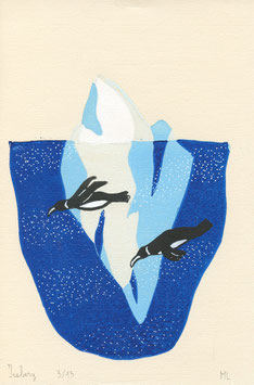 Iceberg - Linogravure originale