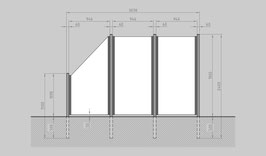 Glaszaun - Komplettset SB-G2SL