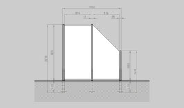 Glaszaun - Komplettset PB-G1SR