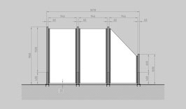 Glaszaun - Komplettset SD-G2SR