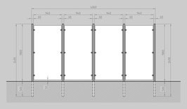 Glaszaun - Komplettset HB-G4