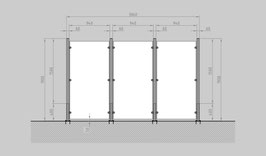 Glaszaun - Komplettset HD-G3